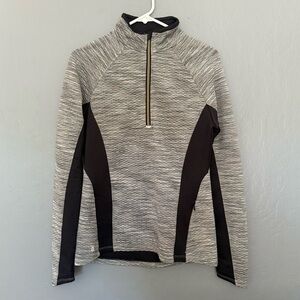 Athleta Gray and Black Quarter-Zip Pullover